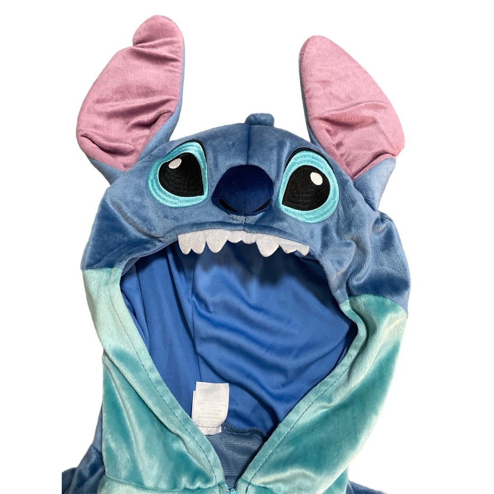 Disney Stitch Hooded One Piece Full Zip Pajama Costume Unisex PJ Size‎ S/M - Picture 4 of 6